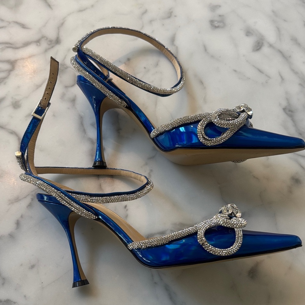 Mach & Mach Blue Double Bow Heels - Picture 4 of 6